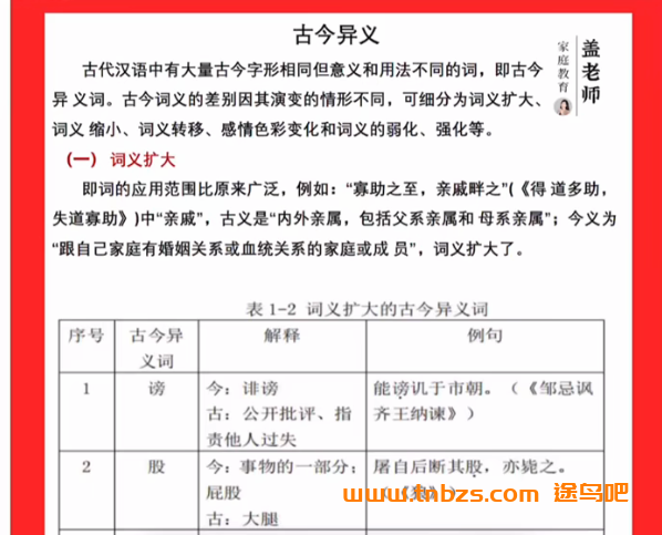 盖老师初中语文文言文提分秘籍 67讲完结 百度网盘下载