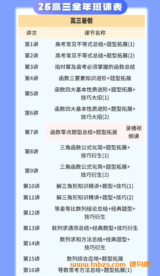 赵礼显数学2026届高三数学全年班 百度网盘
