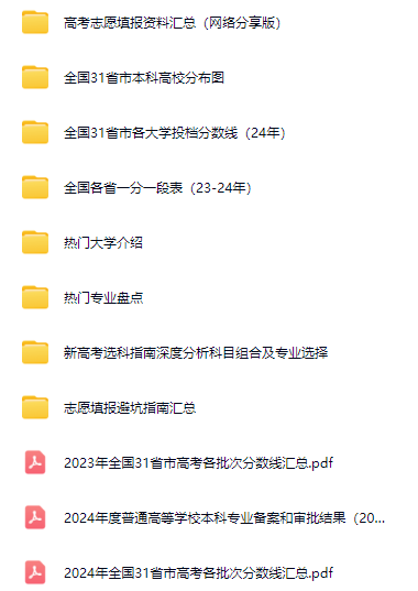 2025高考志愿填报资料相关文件汇总 百度网盘下载