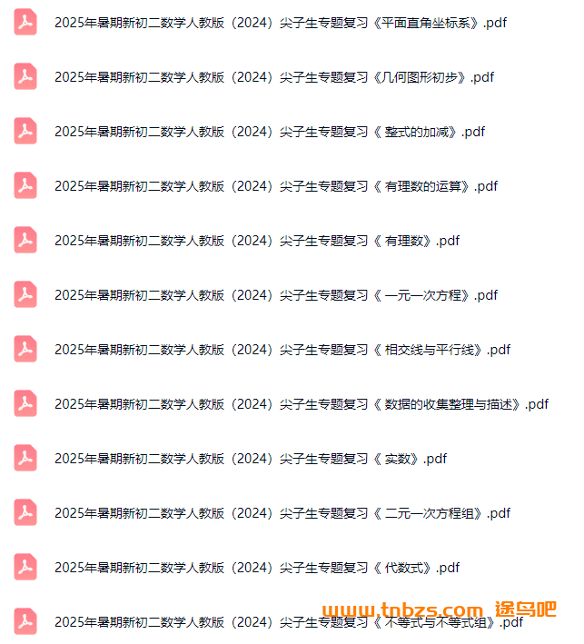 2026版初中《8年级数学专题复习》学困生+中等生+尖子生(数学)百度网盘下载