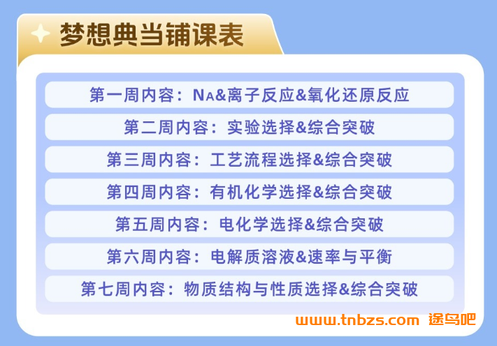 高考化学冲刺49天突破计划:李政老师亲授“梦想典当铺”全套课程