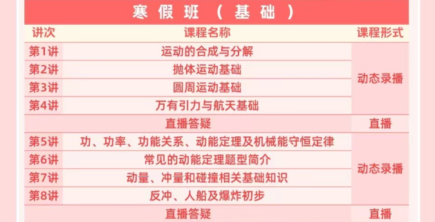 夏梦迪 | 2029届高一物理全年班2026暑秋2027寒春全套课程
