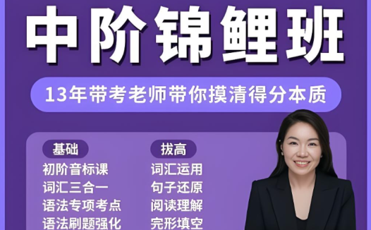突破英语瓶颈:丁老师中阶进阶课程(278讲+完整资料)