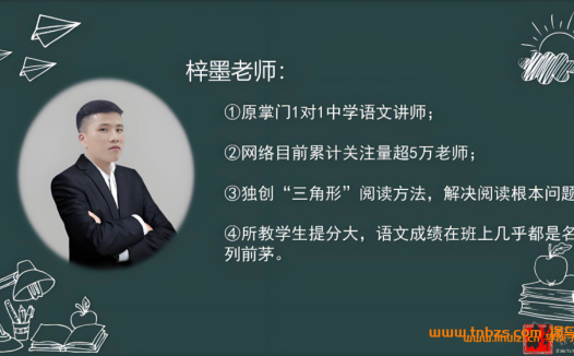 记叙文散文阅读精讲：梓墨老师80讲完整版（第一季）