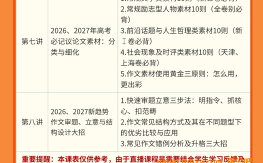 国家玮2027届高考语文一轮复习暑假班 8讲视频+29份PDF资料 信息类文本+文学类文本+文言文翻译+古诗鉴赏+作文立意结构与素材 高三语文一轮复习全题型 百度网盘下载